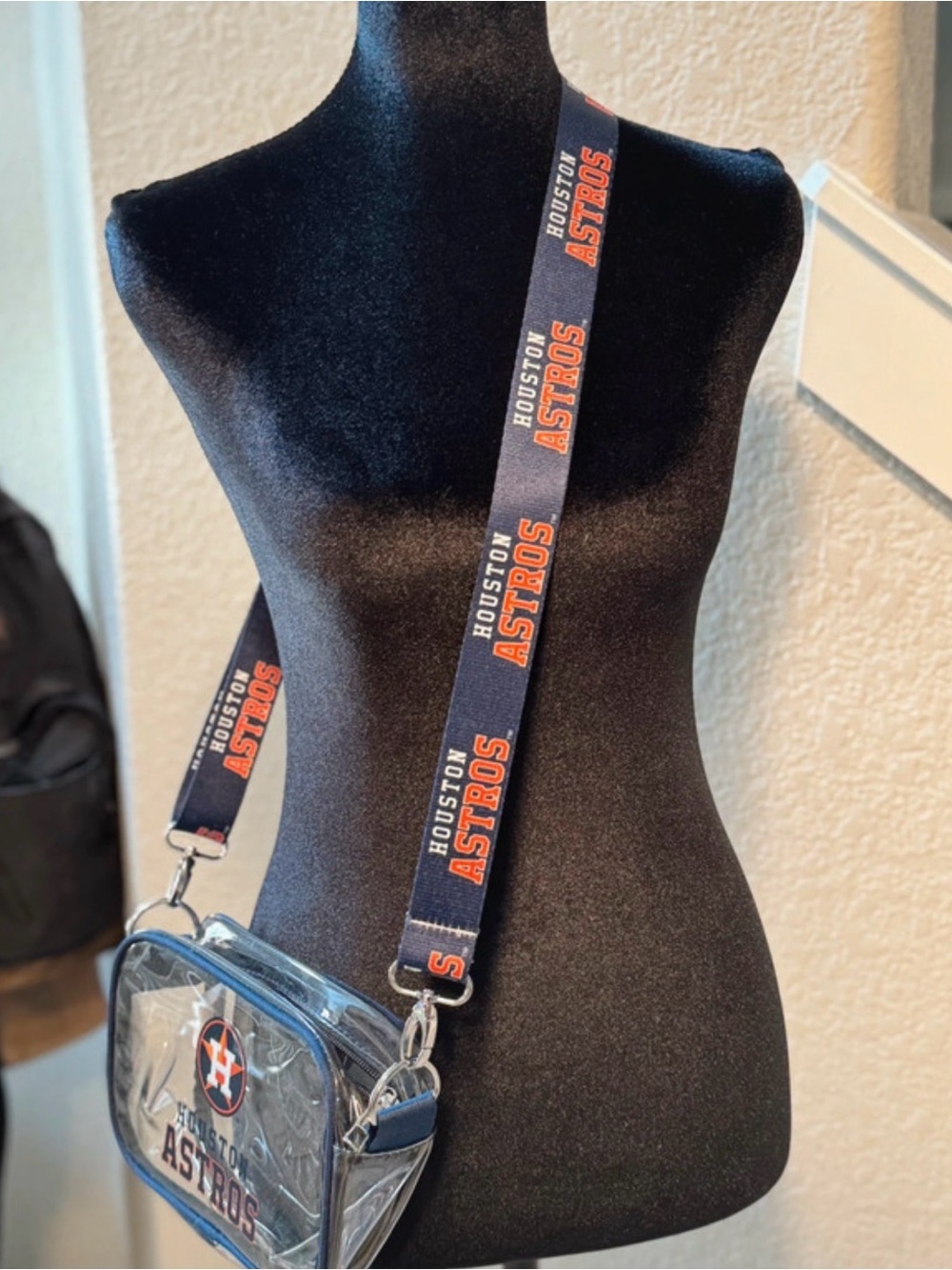 Astros Clear Crossbody Bag with Navy Accent